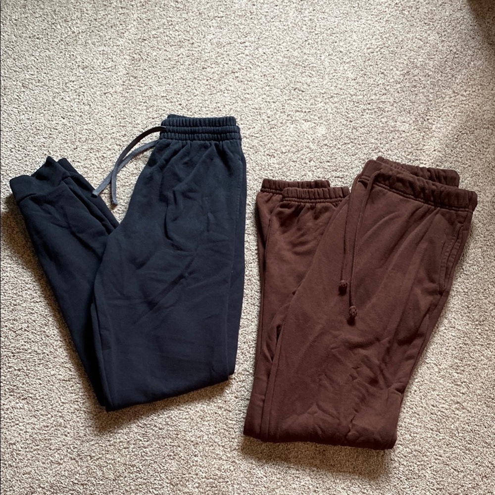 Men’s Jerzees Black and No Boundaries Brown Jogger Sweatpants size small